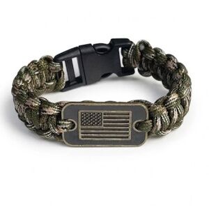 Tactical Heritage Paracord Survival Bracelet Green Camouflage